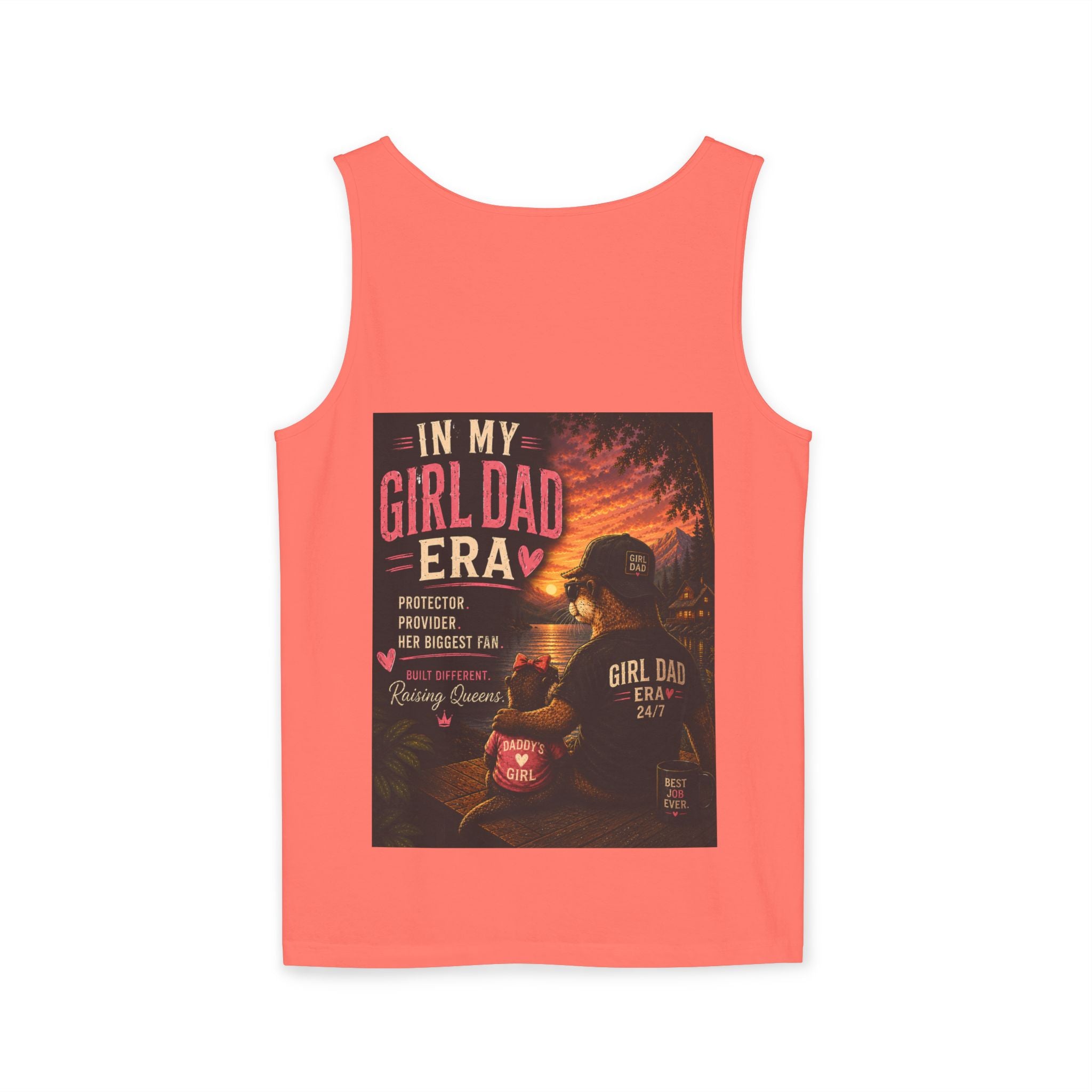 Girl Dad Tank Top — "In My Girl Dad Era" Father-Daughter Vintage Sunset Tee