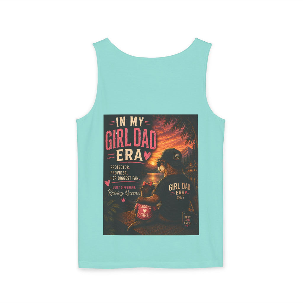 Girl Dad Tank Top — "In My Girl Dad Era" Father-Daughter Vintage Sunset Tee