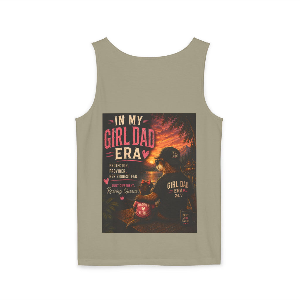 Girl Dad Tank Top — "In My Girl Dad Era" Father-Daughter Vintage Sunset Tee