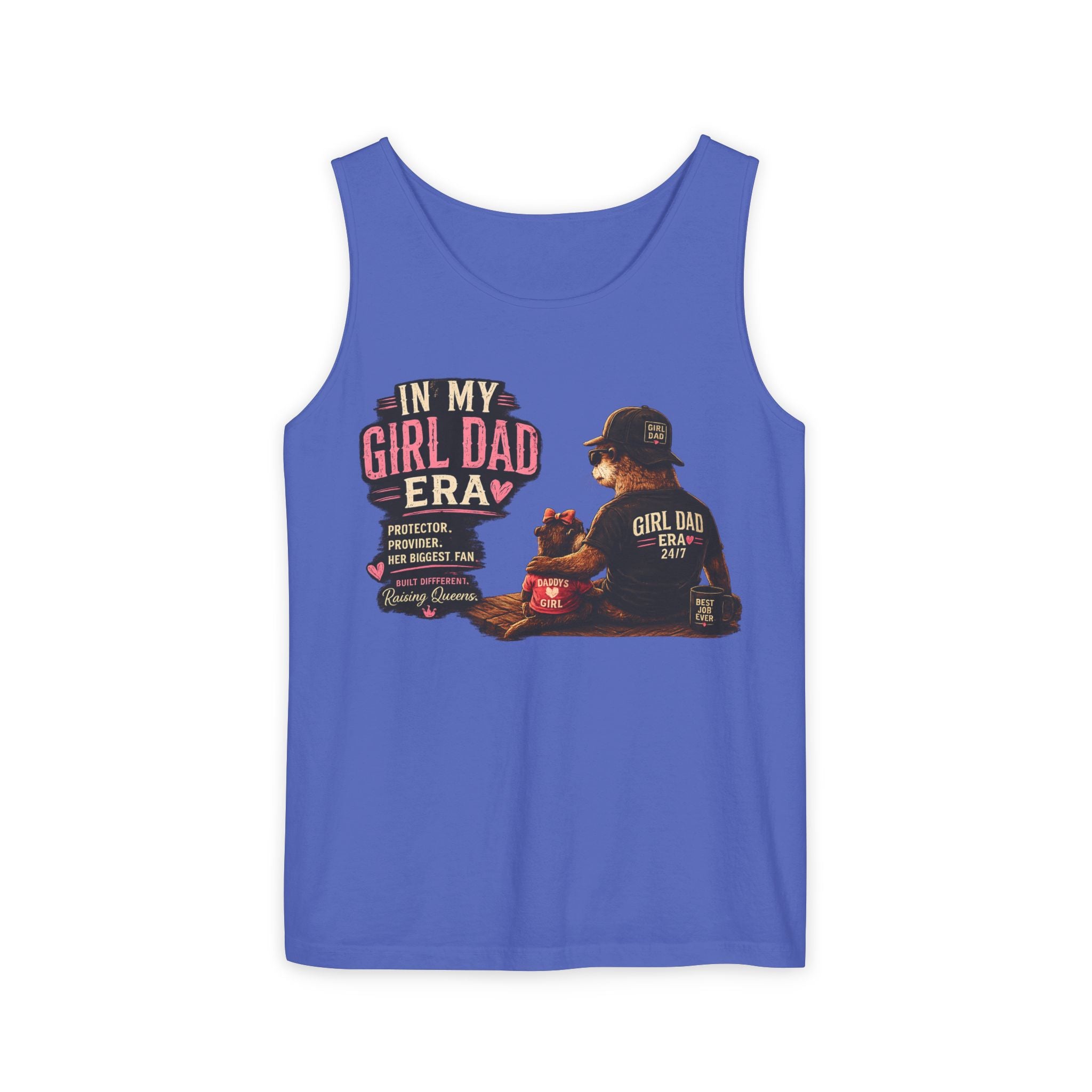 Girl Dad Tank Top — "In My Girl Dad Era" Father-Daughter Vintage Sunset Tee