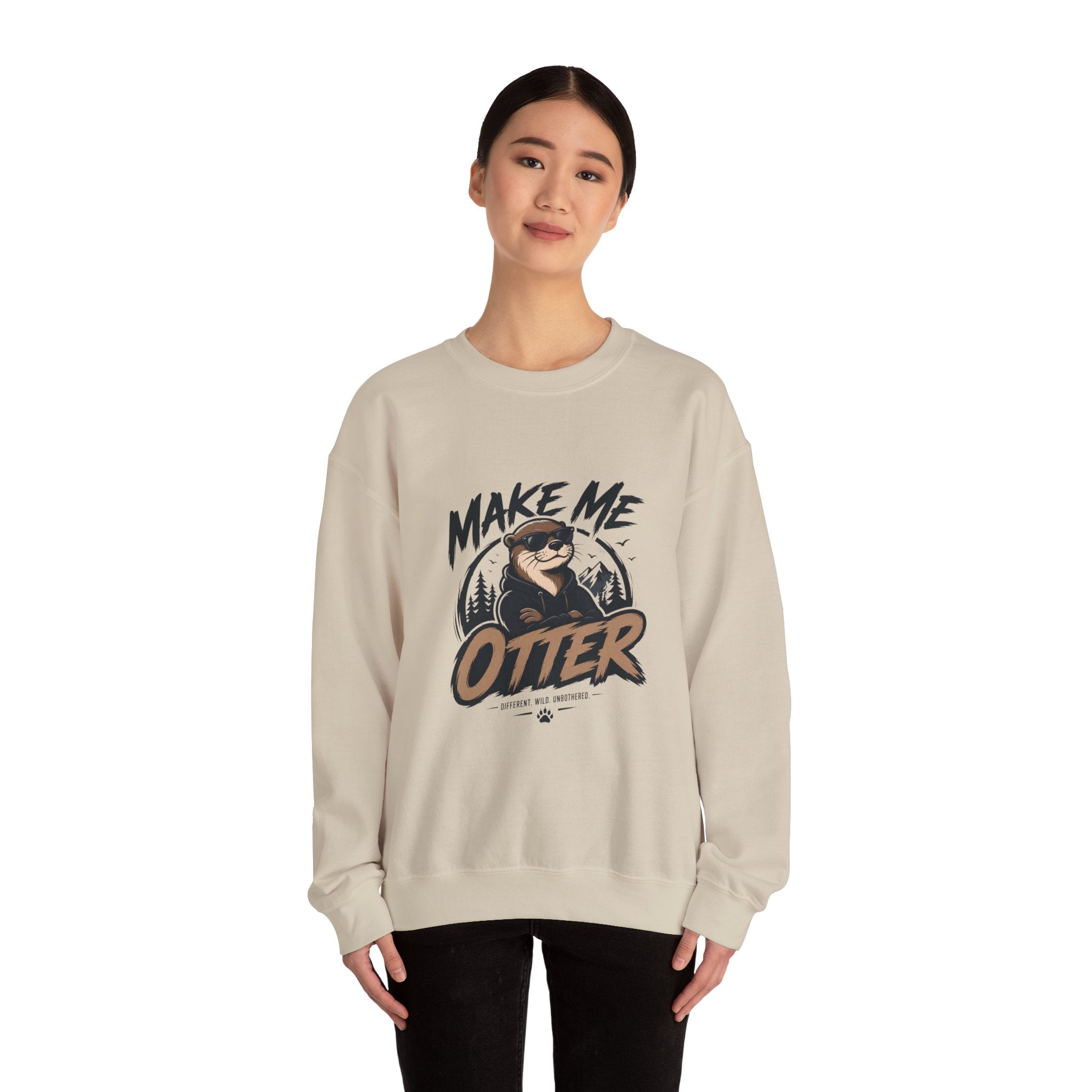 Otter Graphic Sweatshirt — "Make Me Otter" Cute River Otter Crewneck