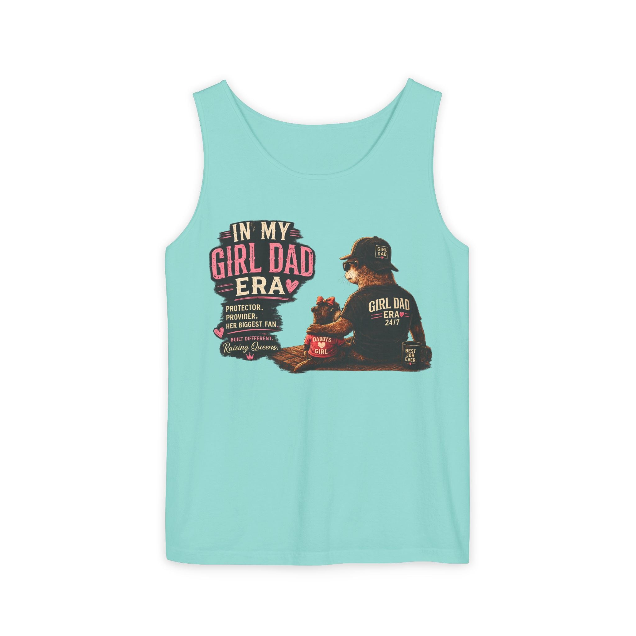 Girl Dad Tank Top — "In My Girl Dad Era" Father-Daughter Vintage Sunset Tee