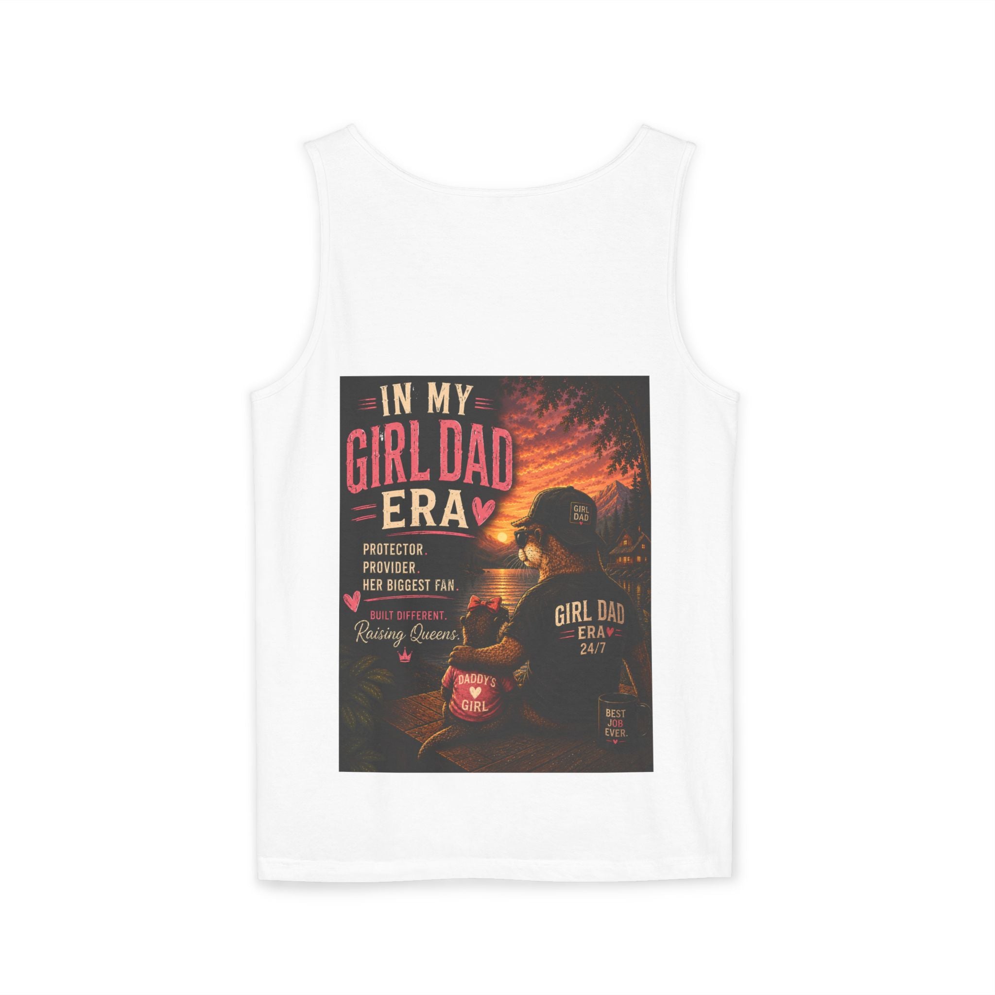 Girl Dad Tank Top — "In My Girl Dad Era" Father-Daughter Vintage Sunset Tee