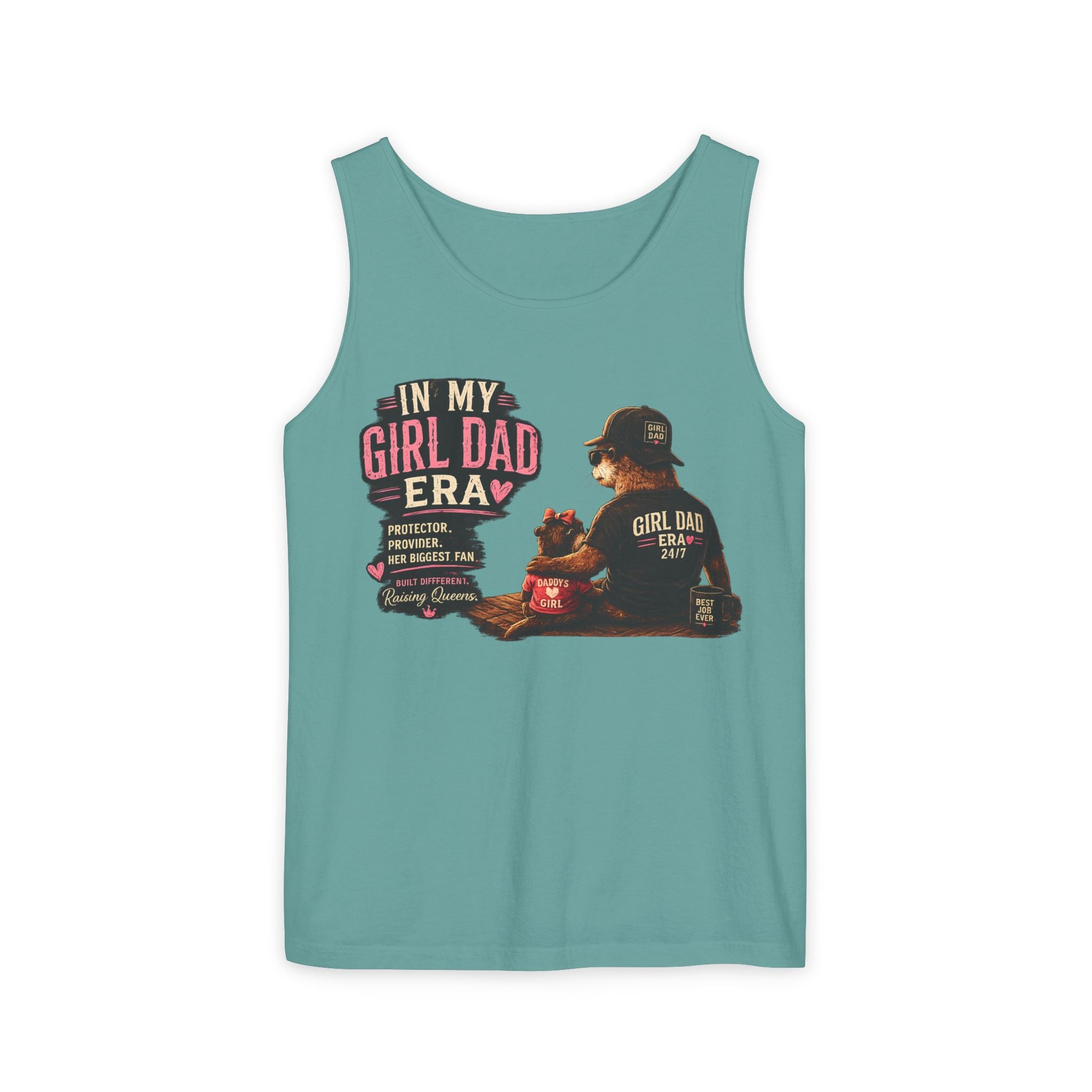 Girl Dad Tank Top — "In My Girl Dad Era" Father-Daughter Vintage Sunset Tee