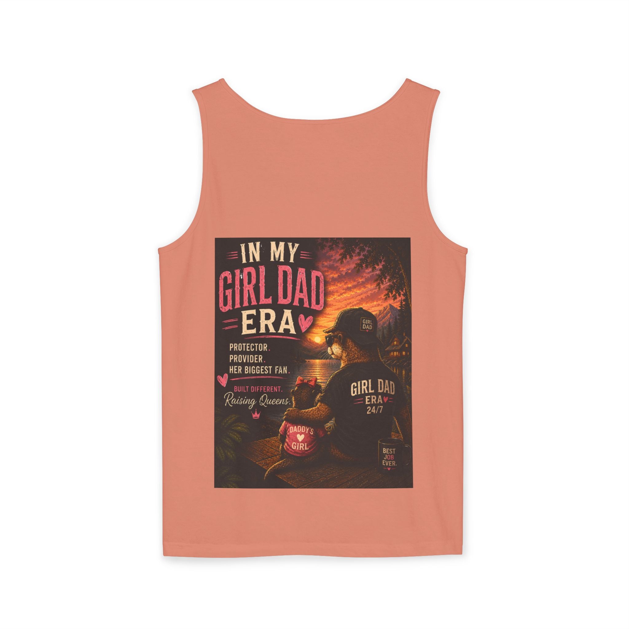 Girl Dad Tank Top — "In My Girl Dad Era" Father-Daughter Vintage Sunset Tee