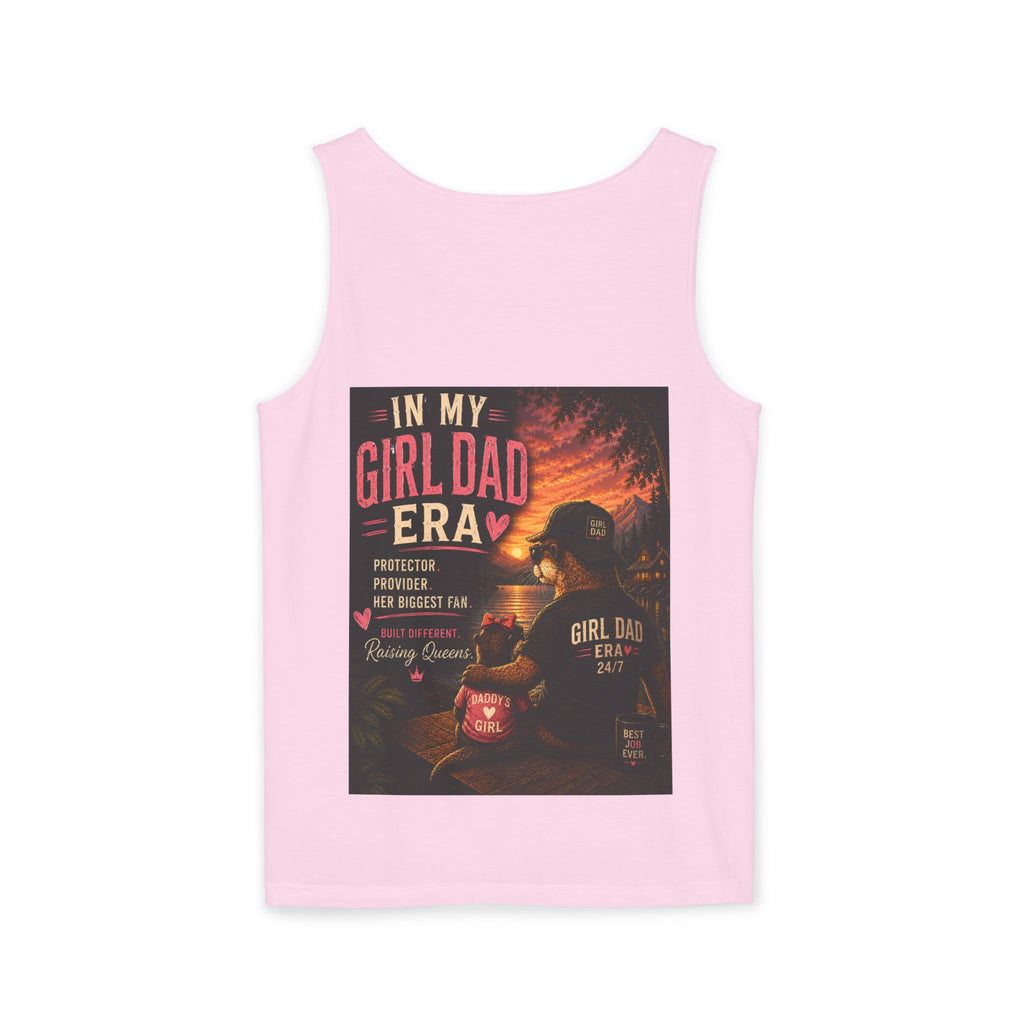 Girl Dad Tank Top — "In My Girl Dad Era" Father-Daughter Vintage Sunset Tee