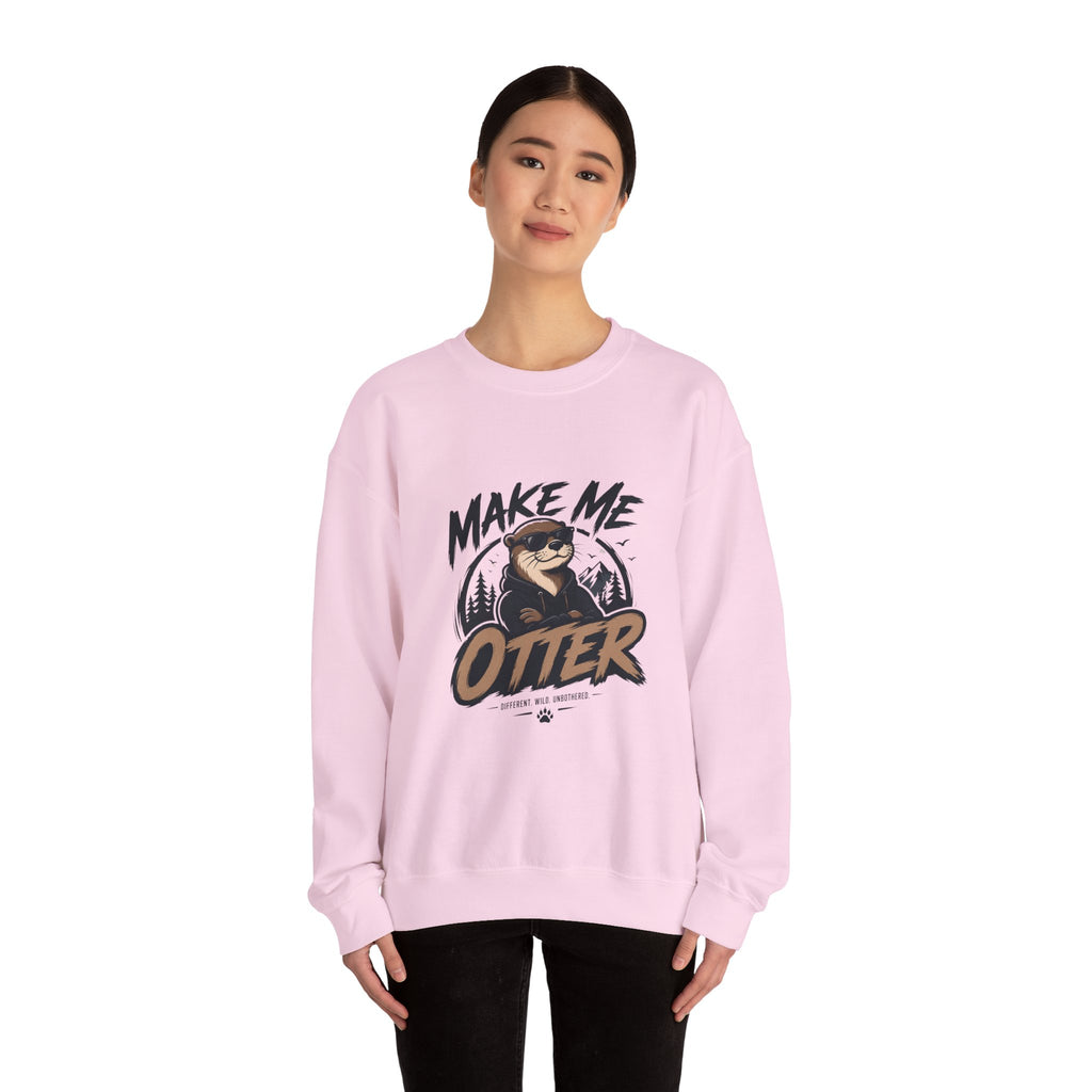 Otter Graphic Sweatshirt — "Make Me Otter" Cute River Otter Crewneck