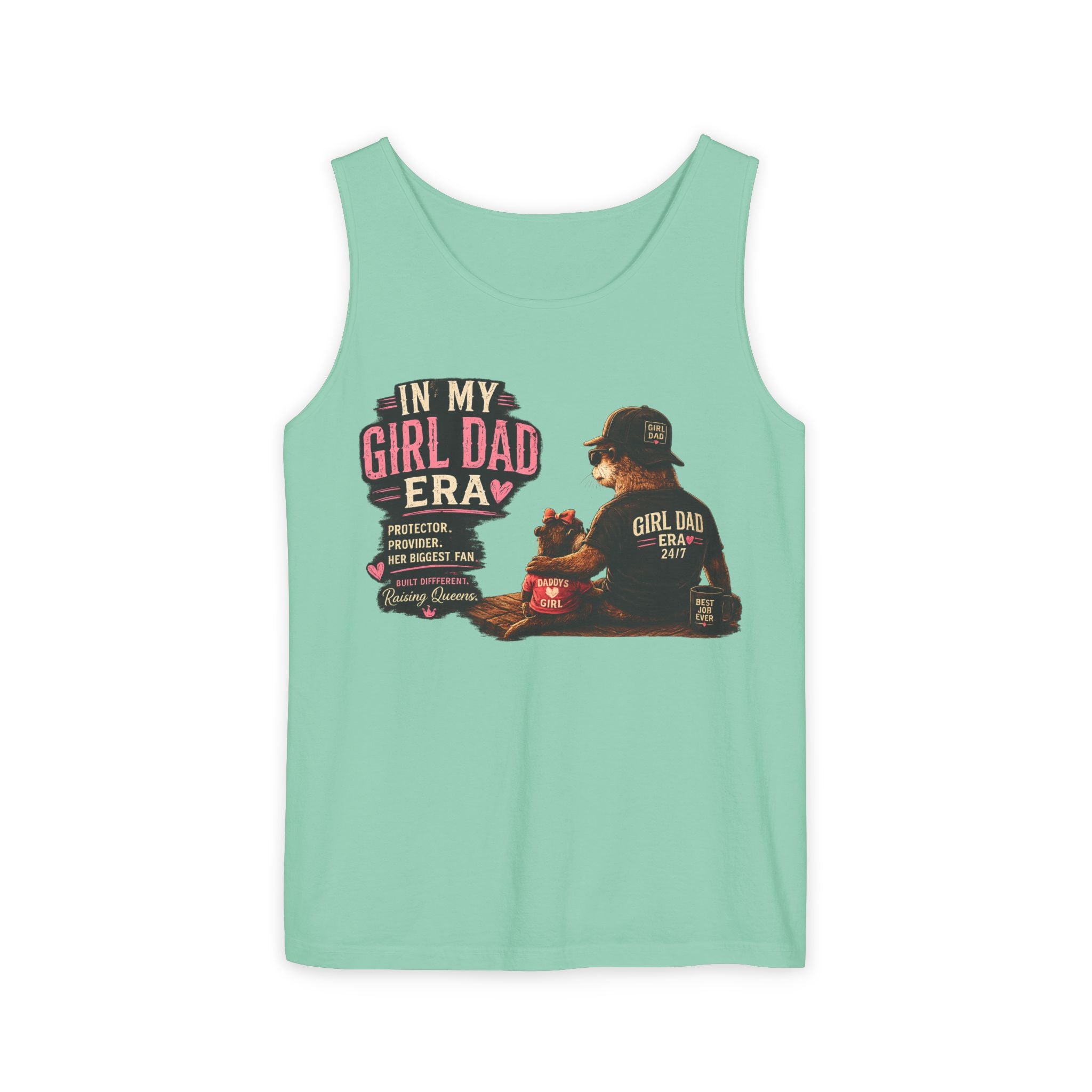 Girl Dad Tank Top — "In My Girl Dad Era" Father-Daughter Vintage Sunset Tee
