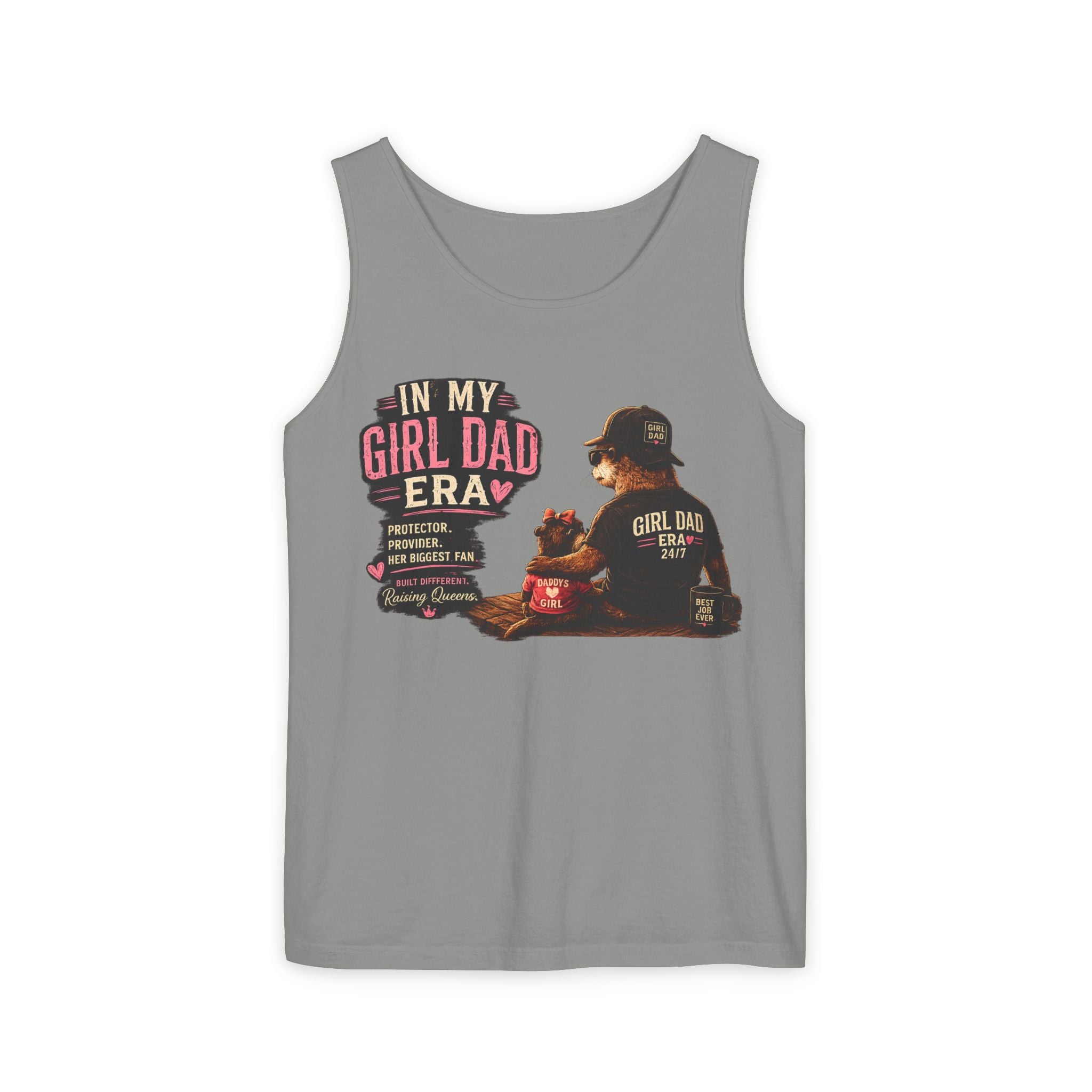 Girl Dad Tank Top — "In My Girl Dad Era" Father-Daughter Vintage Sunset Tee