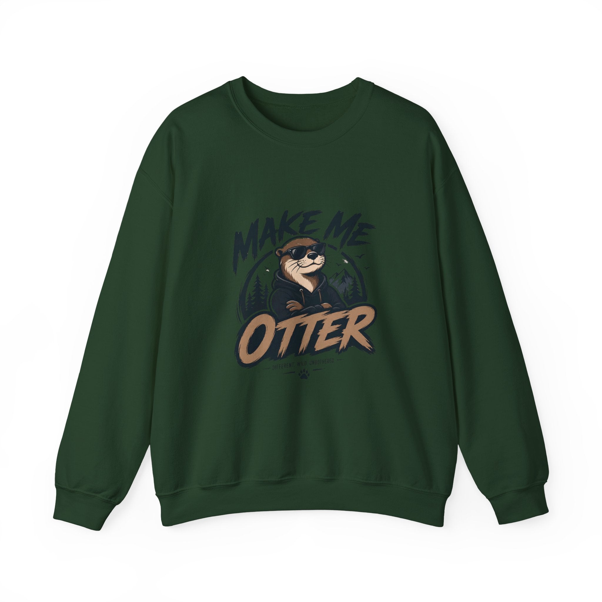 Otter Graphic Sweatshirt — "Make Me Otter" Cute River Otter Crewneck