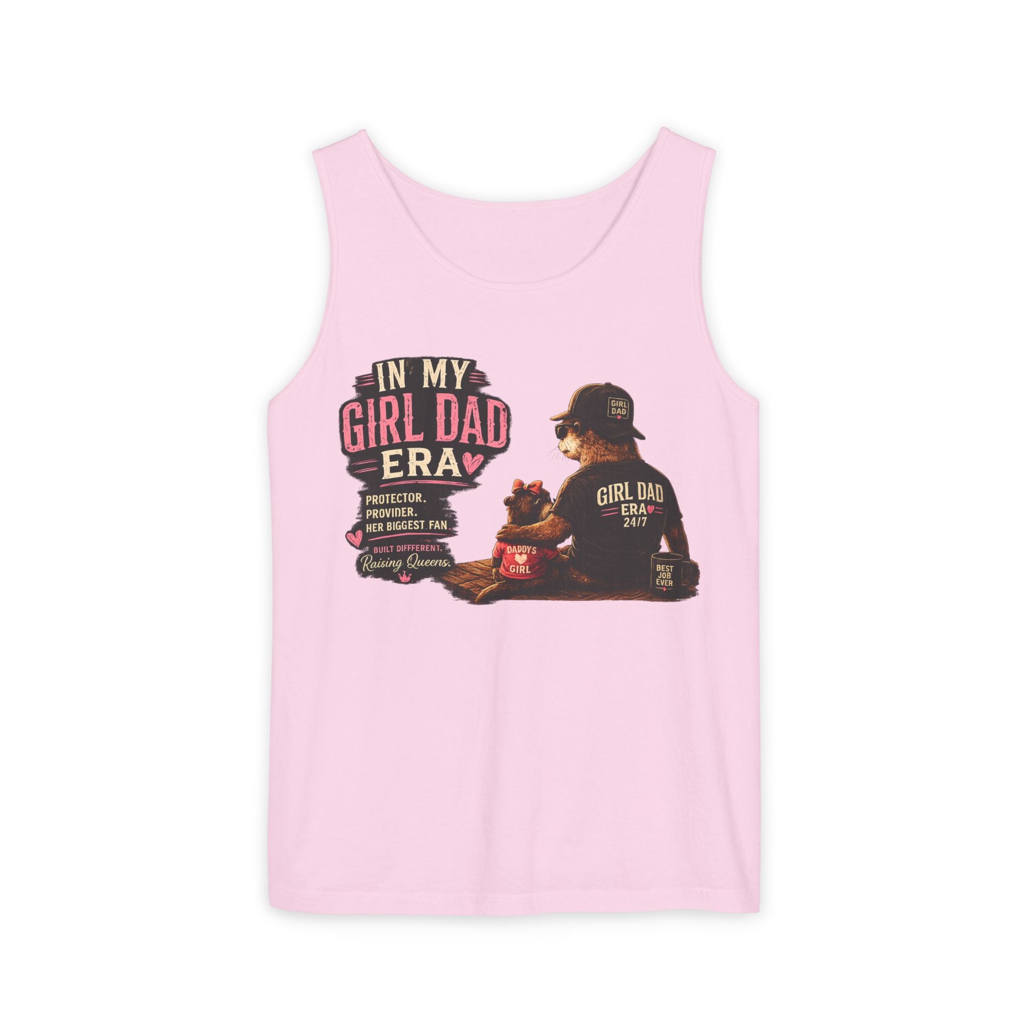 Girl Dad Tank Top — "In My Girl Dad Era" Father-Daughter Vintage Sunset Tee