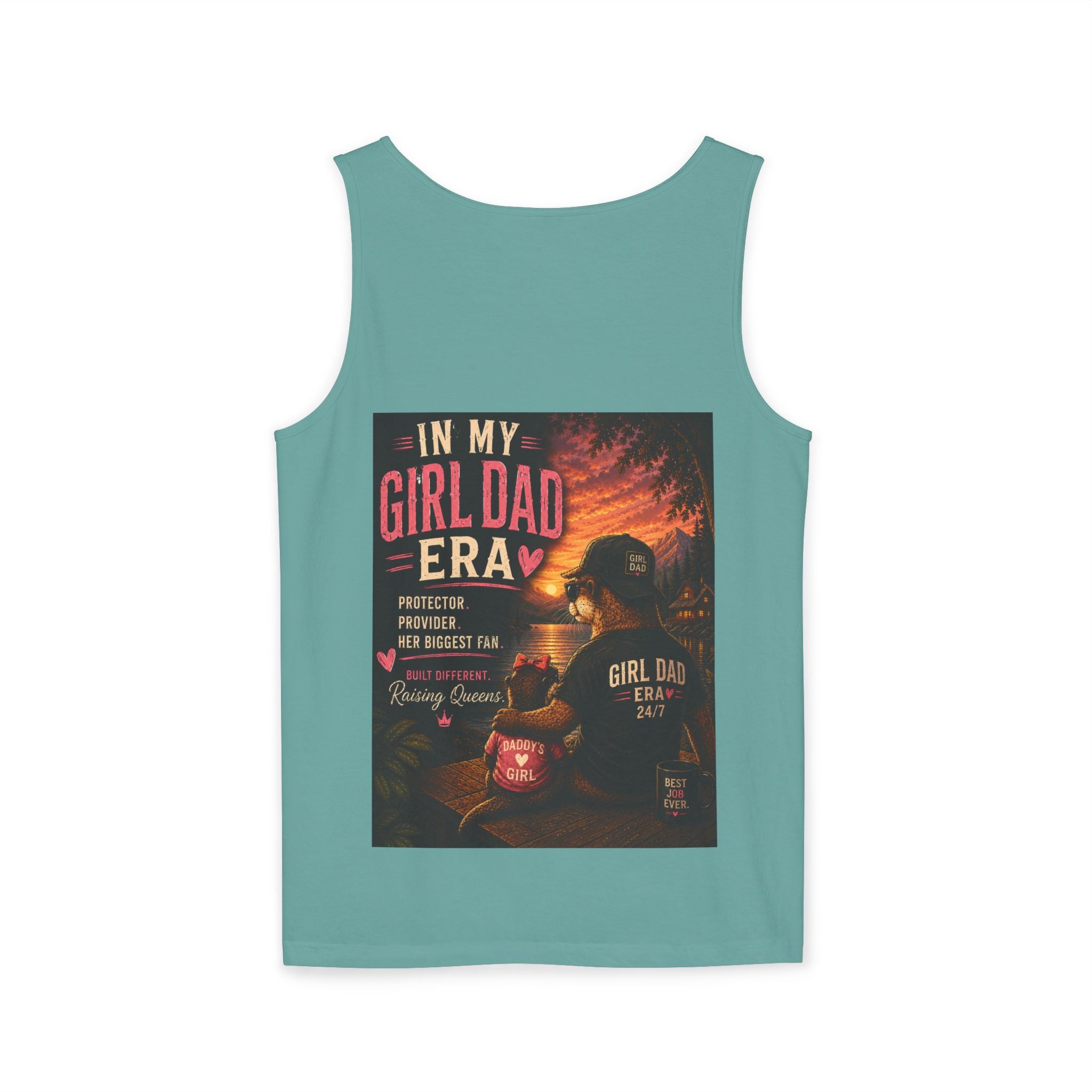 Girl Dad Tank Top — "In My Girl Dad Era" Father-Daughter Vintage Sunset Tee