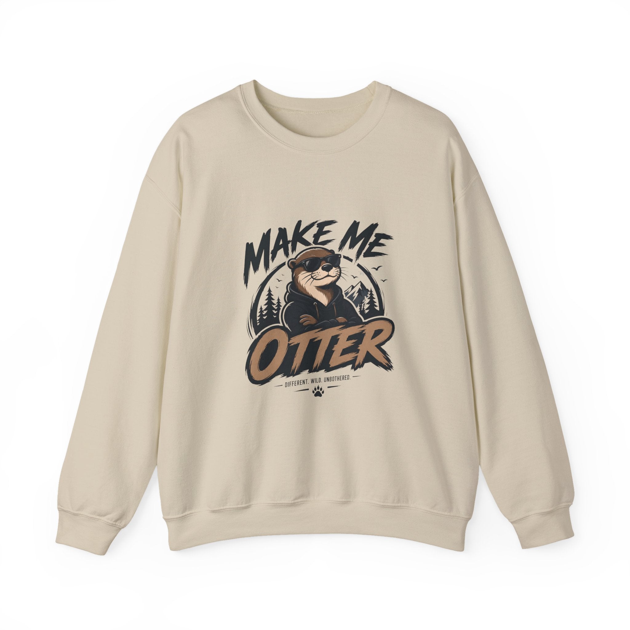 Otter Graphic Sweatshirt — "Make Me Otter" Cute River Otter Crewneck