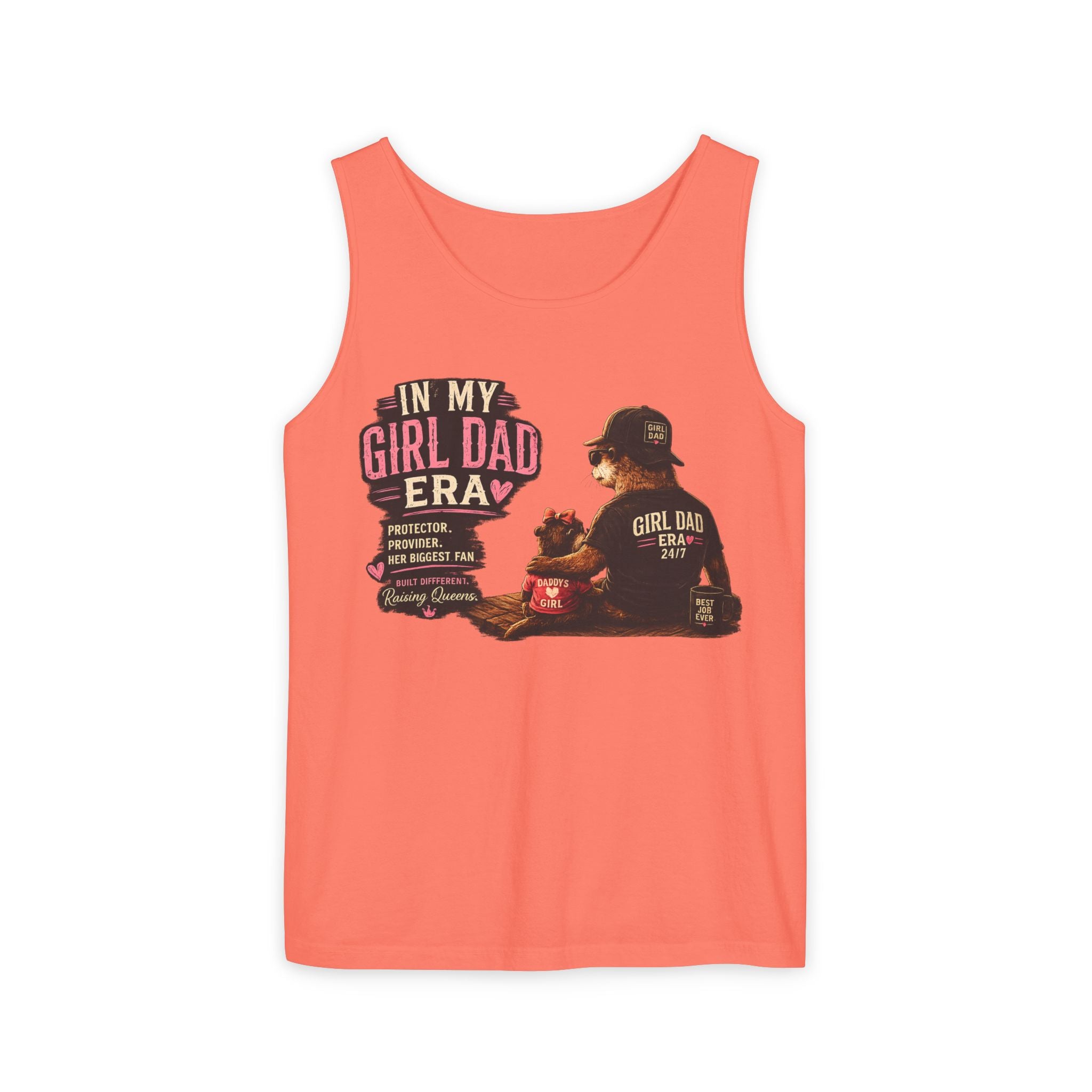 Girl Dad Tank Top — "In My Girl Dad Era" Father-Daughter Vintage Sunset Tee