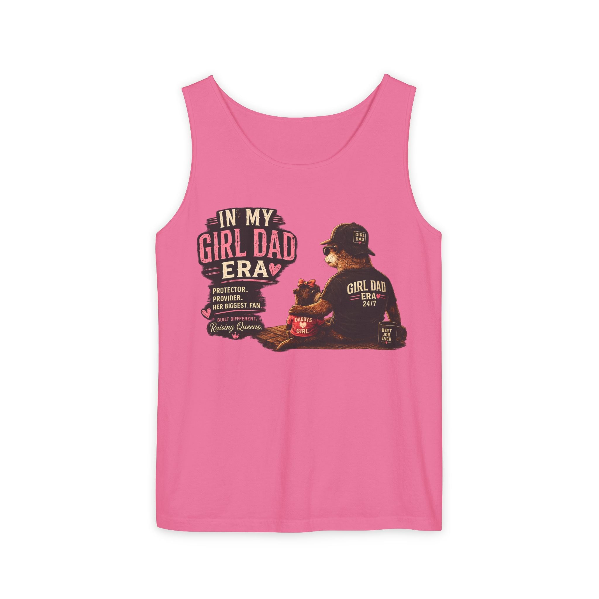 Girl Dad Tank Top — "In My Girl Dad Era" Father-Daughter Vintage Sunset Tee