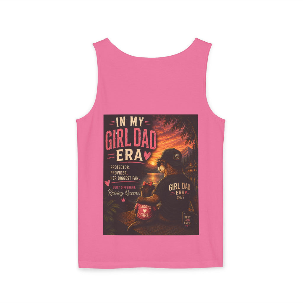 Girl Dad Tank Top — "In My Girl Dad Era" Father-Daughter Vintage Sunset Tee