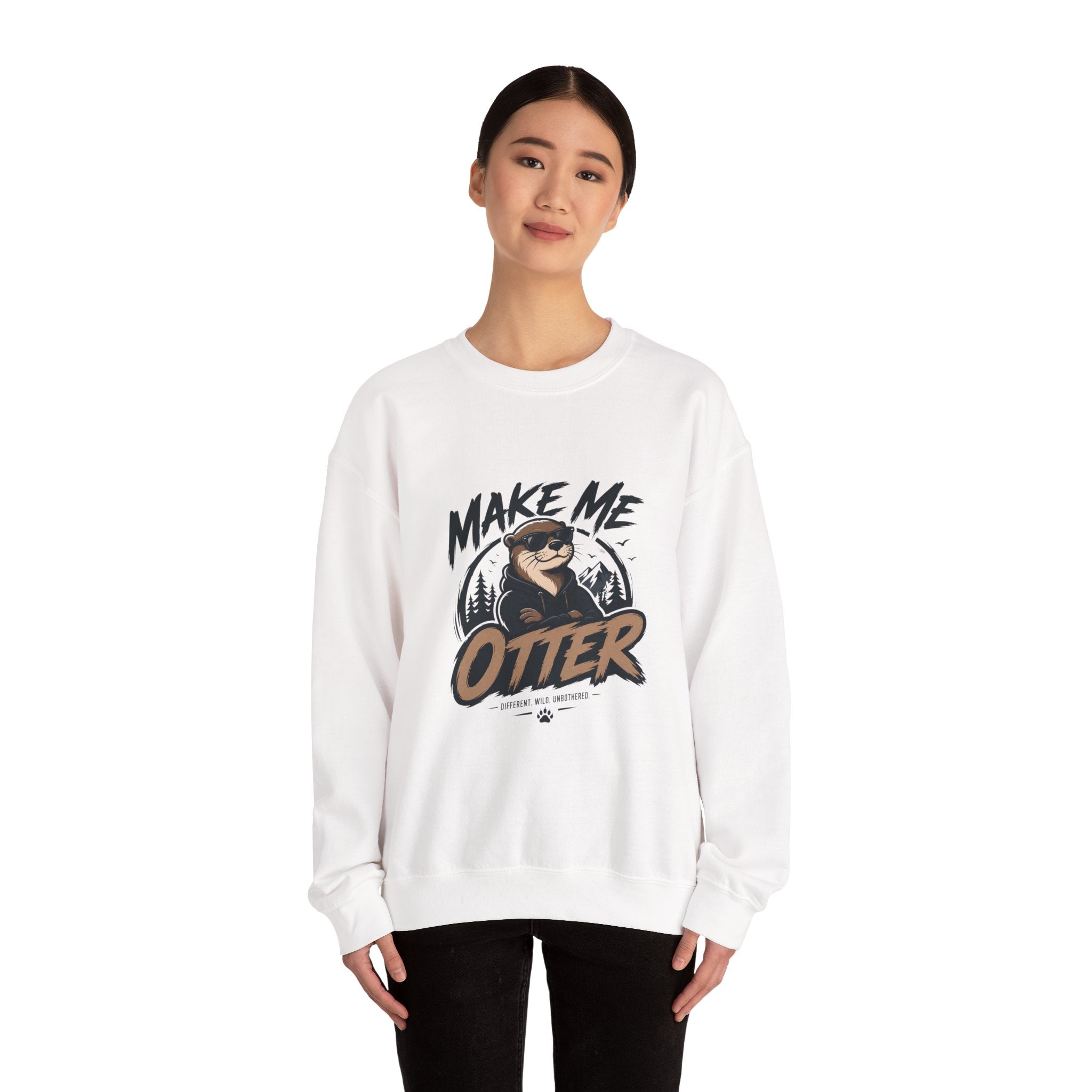 Otter Graphic Sweatshirt — "Make Me Otter" Cute River Otter Crewneck