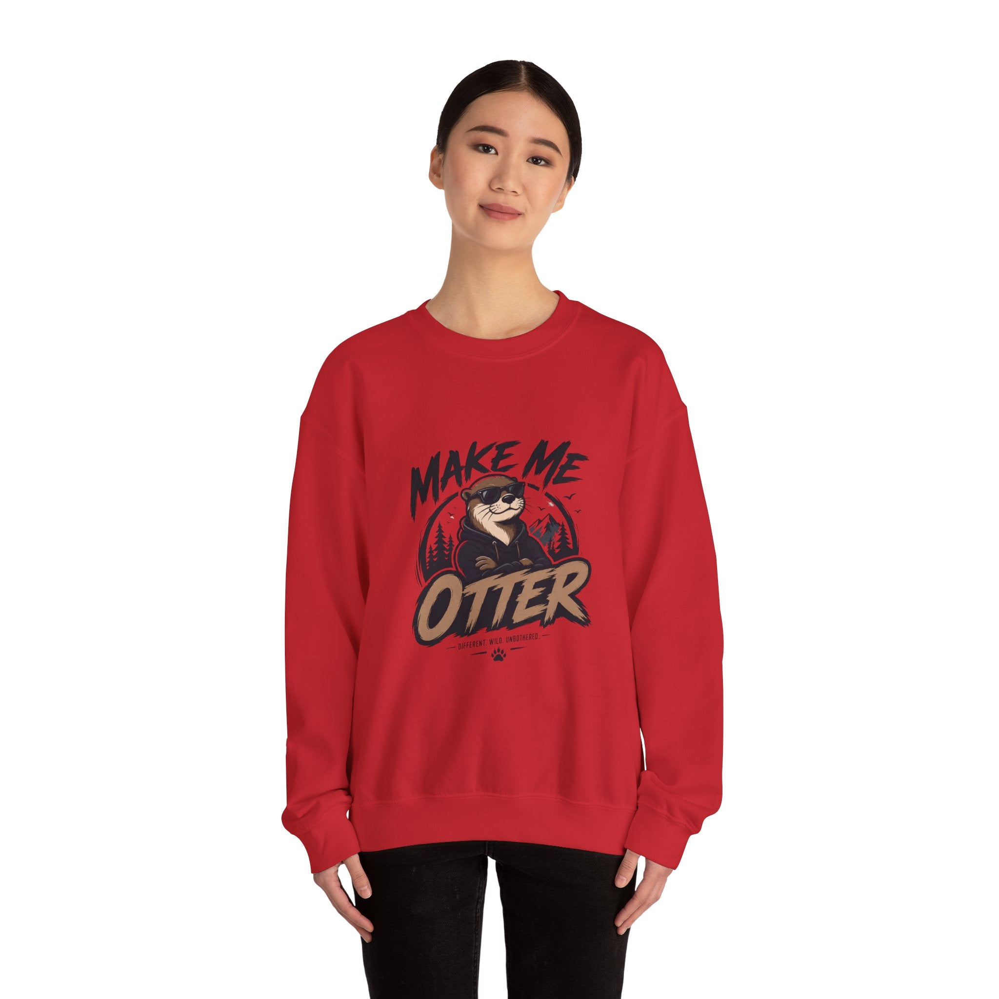 Otter Graphic Sweatshirt — "Make Me Otter" Cute River Otter Crewneck