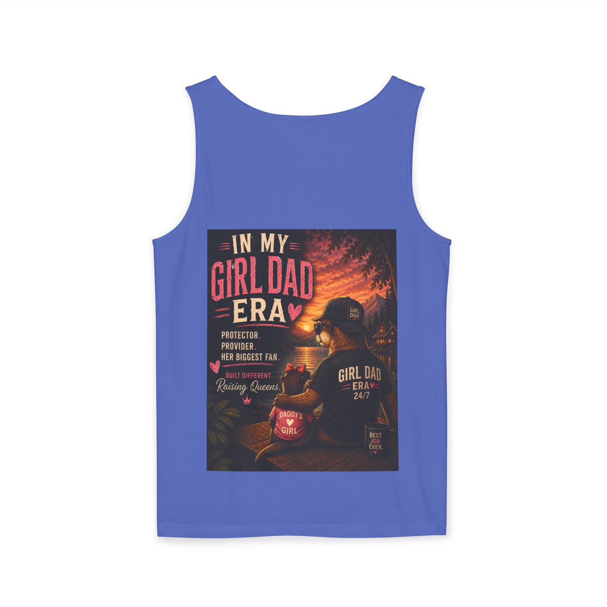 Girl Dad Tank Top — "In My Girl Dad Era" Father-Daughter Vintage Sunset Tee