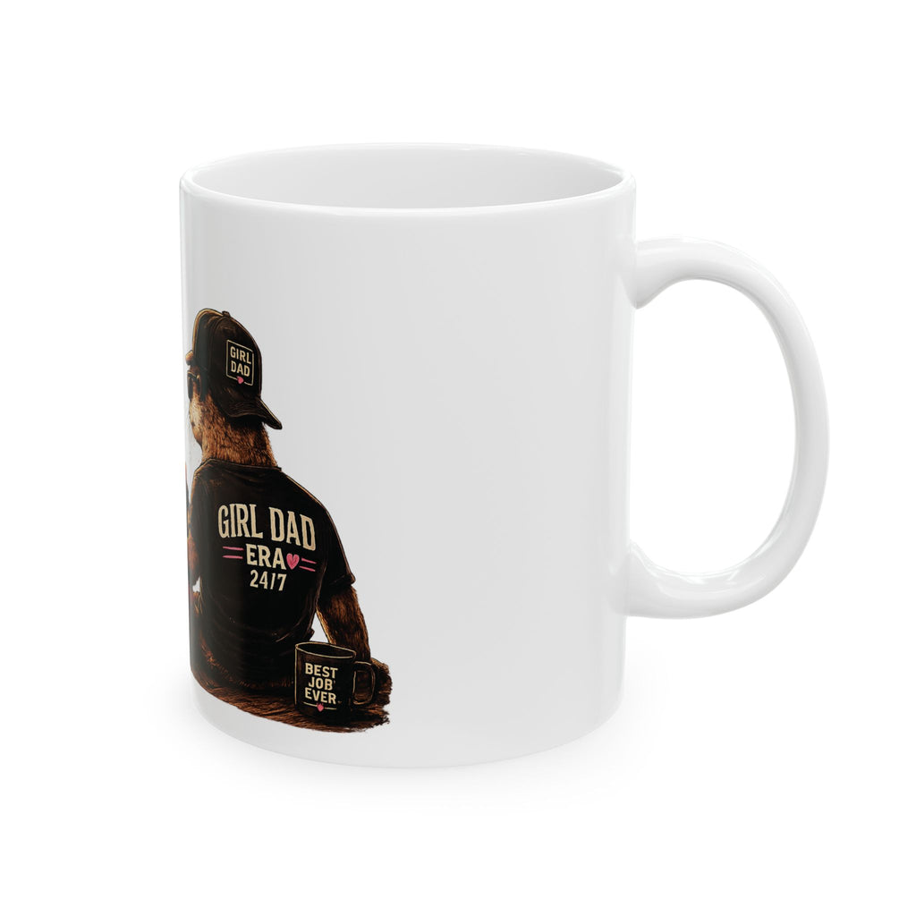 Girl Dad Era Ceramic Coffee Mug — Cute Bear Dad & Baby Design (11oz/15oz)