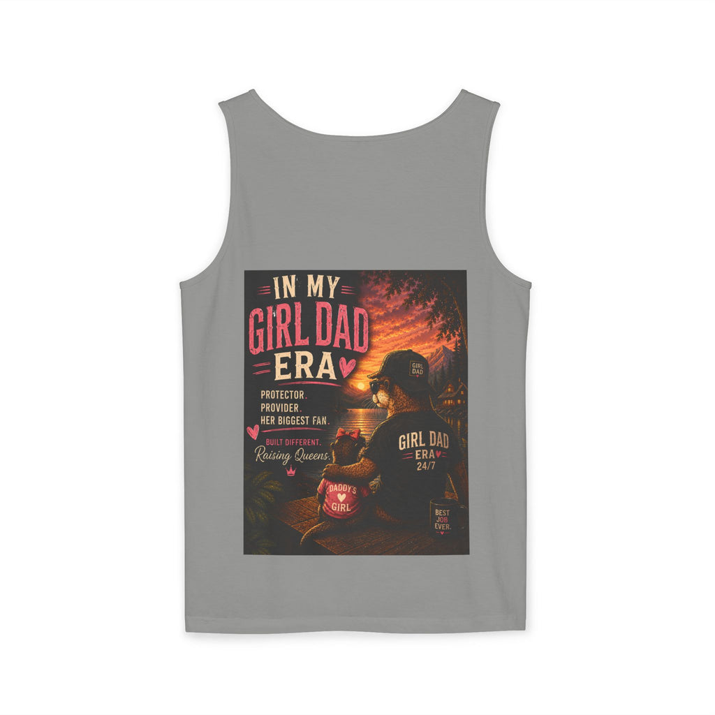 Girl Dad Tank Top — "In My Girl Dad Era" Father-Daughter Vintage Sunset Tee